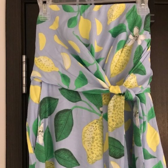 Anthropologies, Culottes Jumpsuit, strapless, lemon print, US4 - Picture 1 of 8